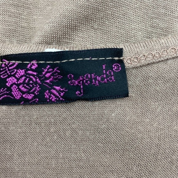 AGENDA Tan Embellished Beaded Sleeveless Blouse - Picture 8 of 10